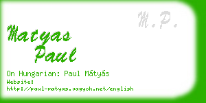 matyas paul business card
